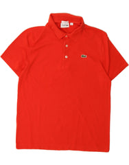 LACOSTE Mens Slim Fit Polo Shirt Size 6 XL Red Cotton