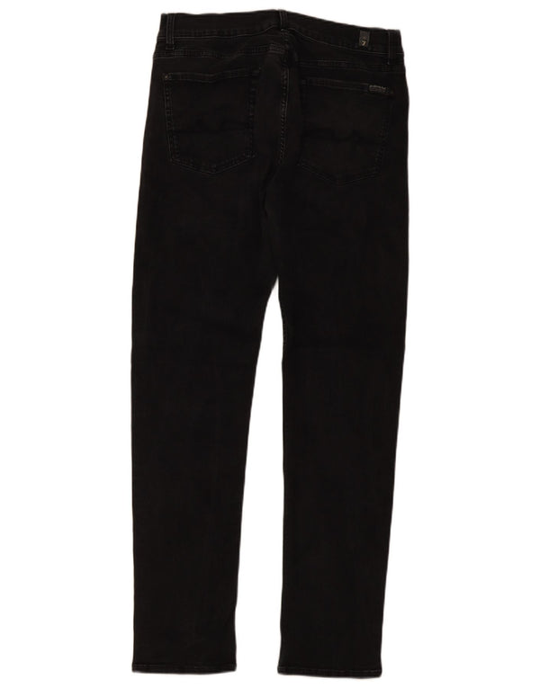 7 For All Mankind Mens Slim Jeans W34 L32 Black Cotton