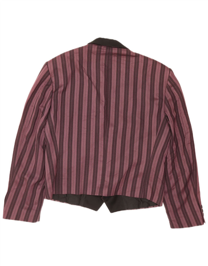 Vintage Mens Double Breasted Blazer Jacket UK 40 Large Purple Striped