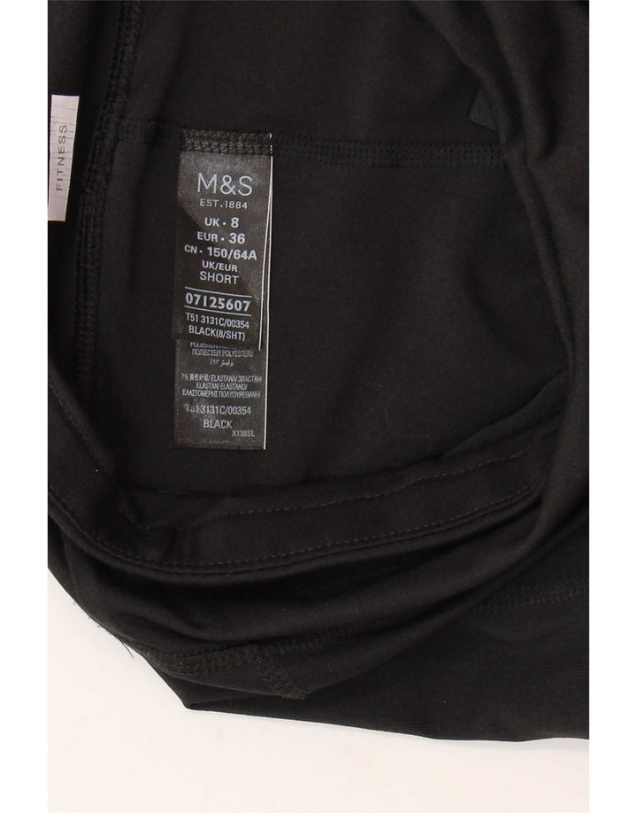 Marks & Spencer Womens Wide Leg Tracksuit Trousers UK 8 Small Black