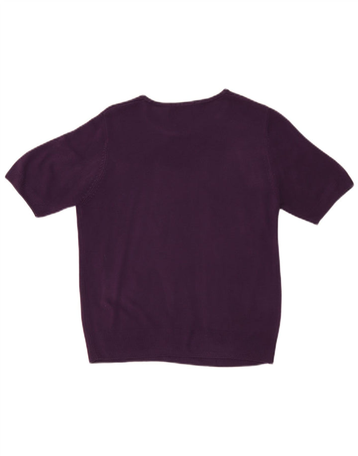 Marks & Spencer Womens Boat Neck Jumper Sweater UK 12 Medium Purple