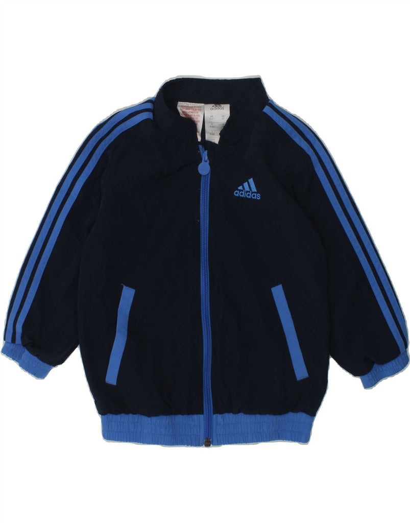 ADIDAS Boys Graphic Tracksuit Top Jacket 3-4 Years Navy Blue Polyester | Vintage Adidas | Thrift | Second-Hand Adidas | Used Clothing | Messina Hembry 