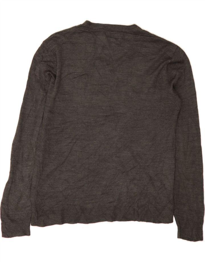 PIERRE CARDIN Mens V-Neck Jumper Sweater XL Grey Acrylic Vintage Pierre Cardin and Second-Hand Pierre Cardin from Messina Hembry 