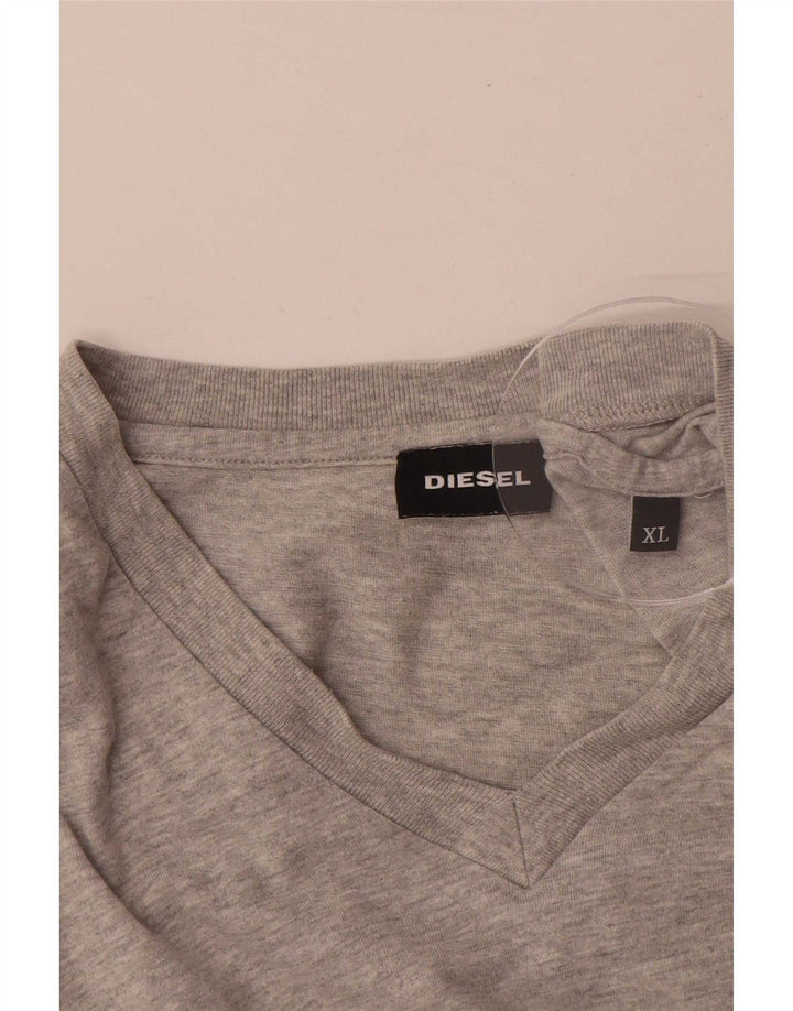 Diesel Mens T-Shirt Top XL Grey Flecked