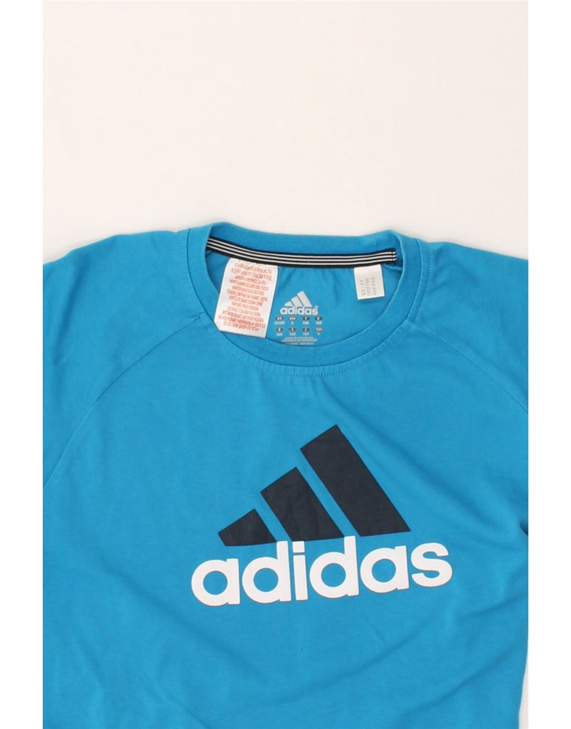 ADIDAS Boys Graphic T-Shirt Top 13-14 Years Blue Cotton | Vintage Adidas | Thrift | Second-Hand Adidas | Used Clothing | Messina Hembry 