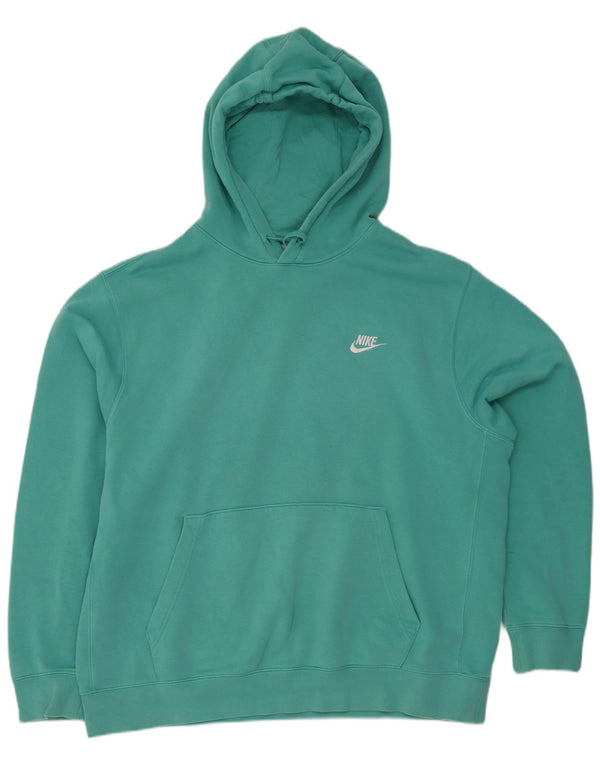 Nike Mens Hoodie Jumper XL Turquoise Cotton