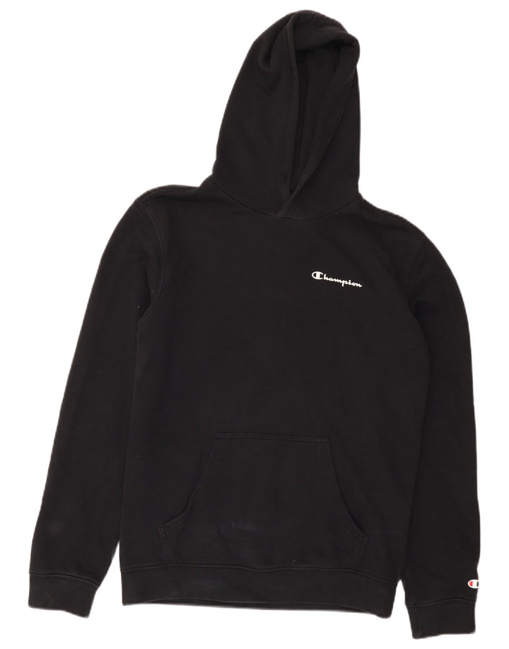 Champion Mens Hoodie Jumper Small Black Cotton