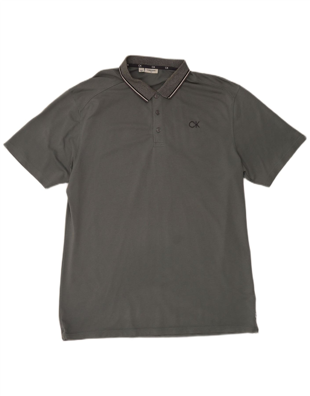 CALVIN KLEIN Mens Golf Polo Shirt XL Grey Cotton