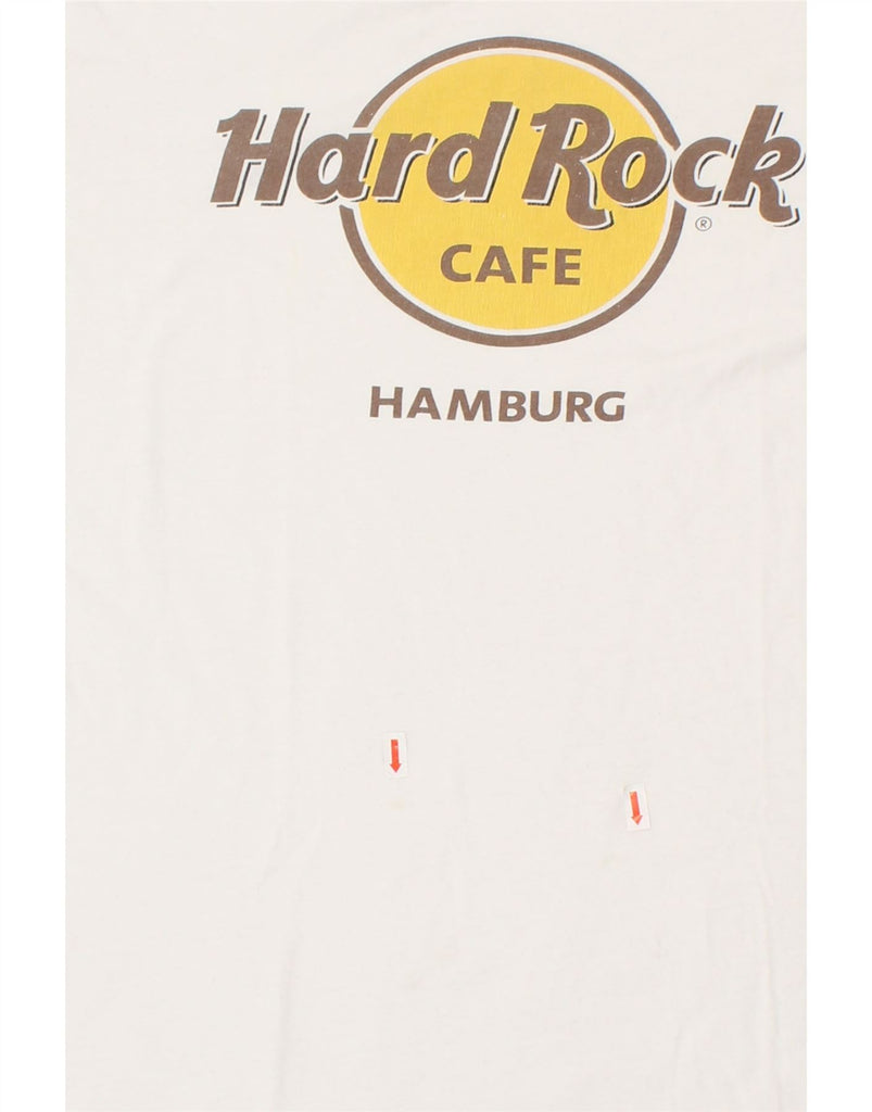 HARD ROCK CAFE Mens Hamburg Graphic T-Shirt Top Large White Cotton | Vintage Hard Rock Cafe | Thrift | Second-Hand Hard Rock Cafe | Used Clothing | Messina Hembry 