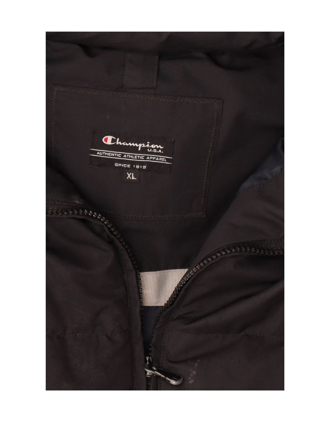 Champion Mens Hooded Padded Coat UK 42 XL Black