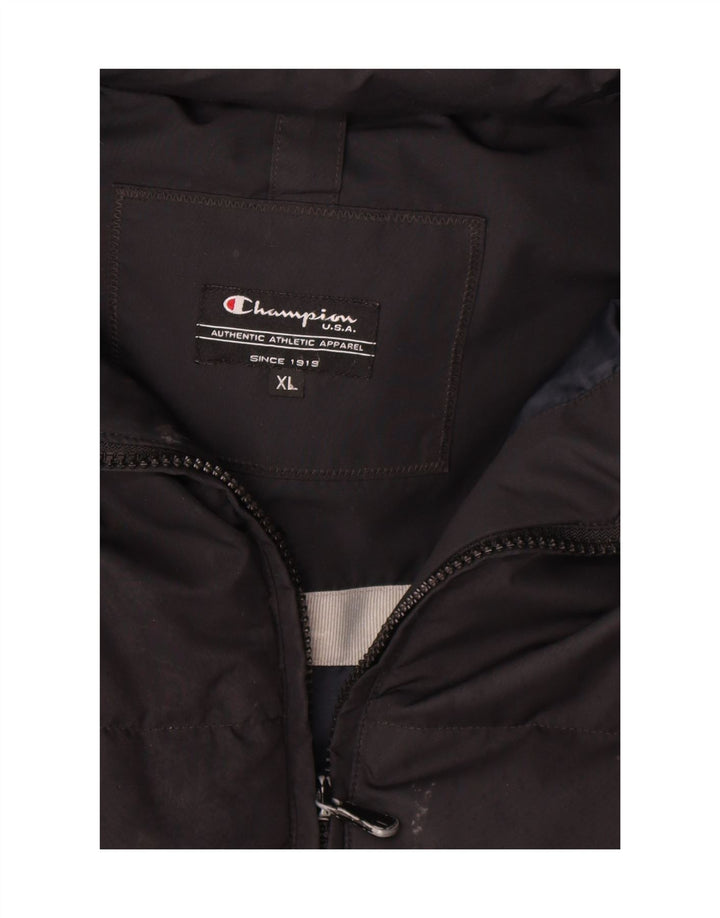 Champion Mens Hooded Padded Coat UK 42 XL Black