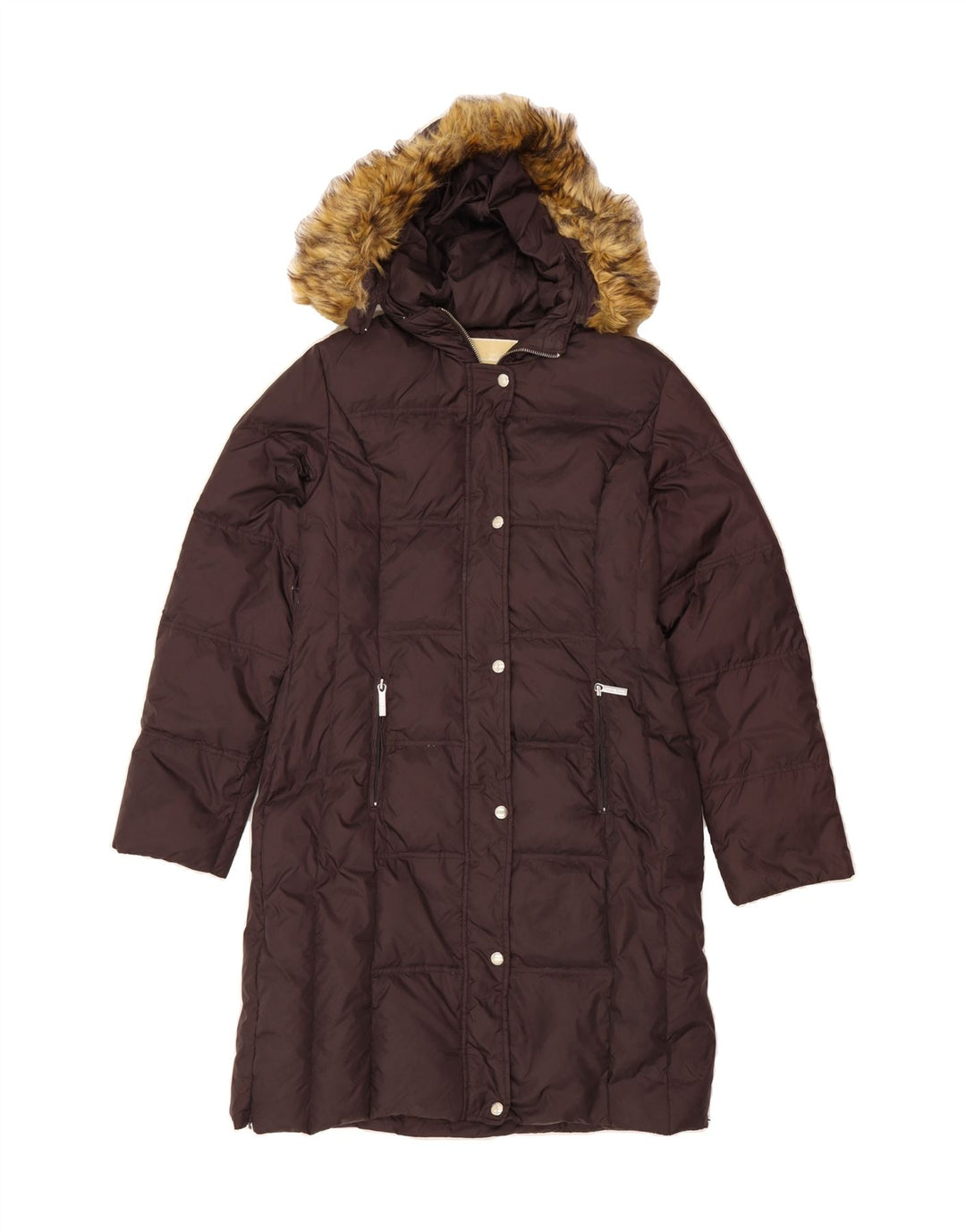MICHAEL KORS Womens Hooded Padded Coat UK 10 Small Brown Nylon Vintage Michael Kors and Second-Hand Michael Kors from Messina Hembry 