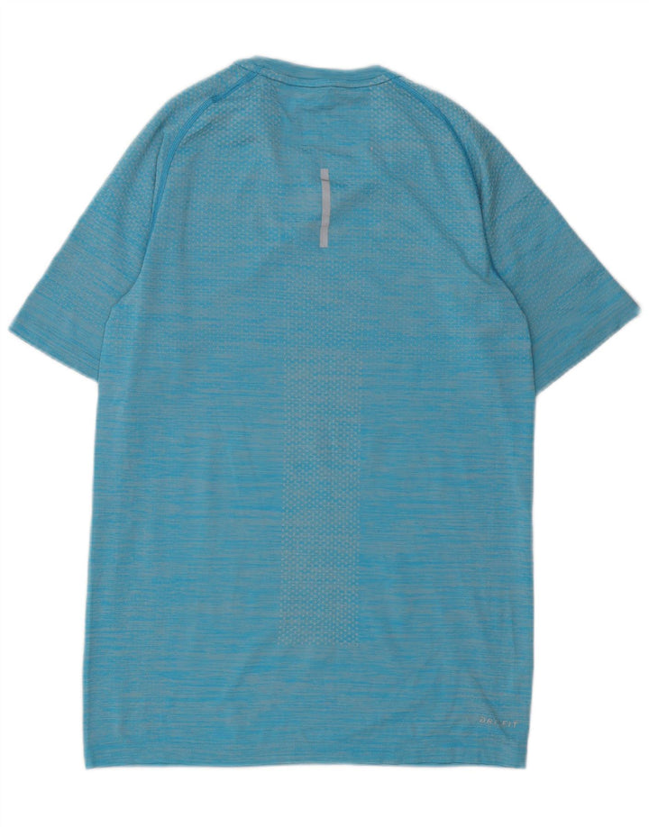 Nike Mens Dri Fit T-Shirt Top Small Blue Pinstripe Nylon