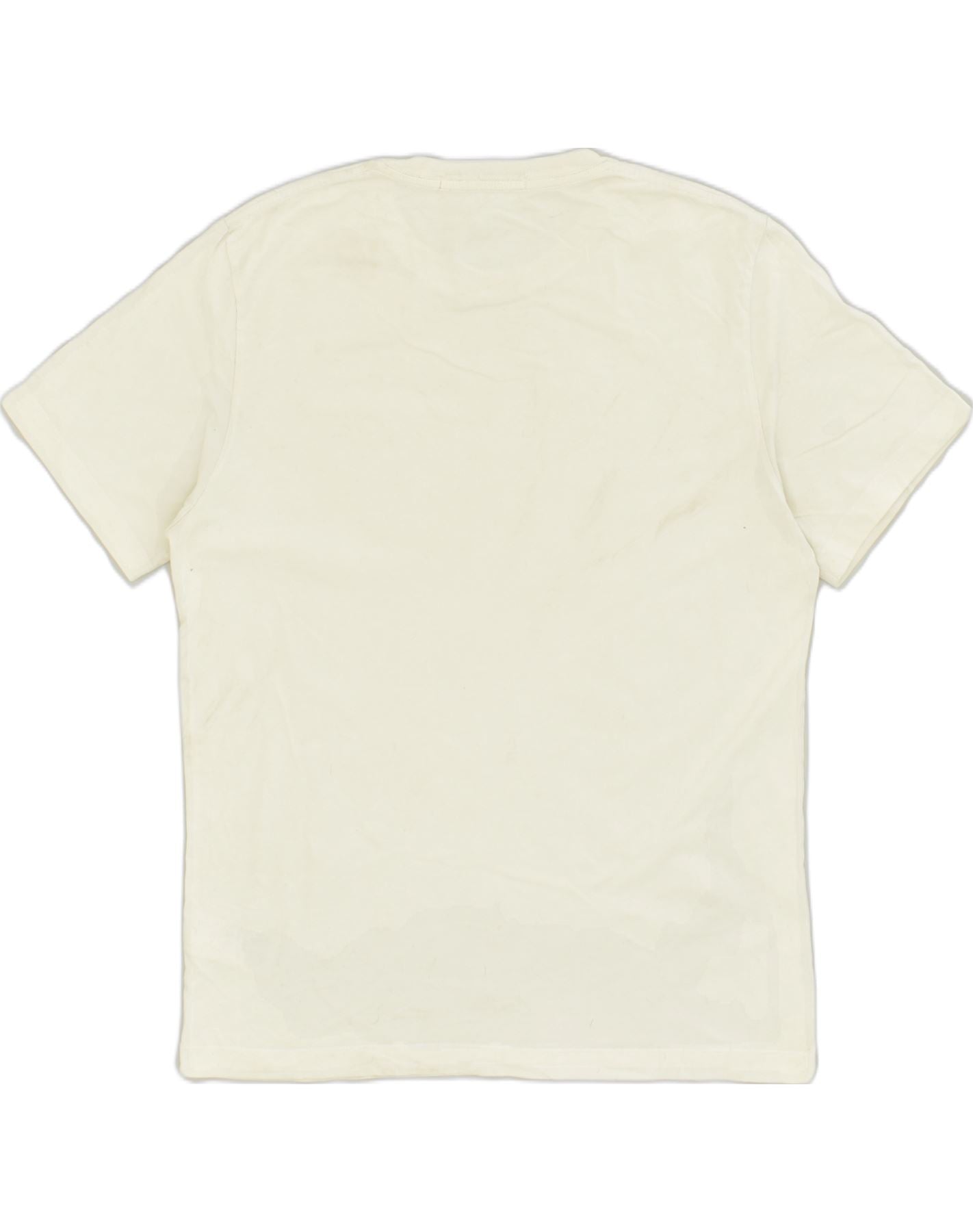 CALVIN KLEIN Womens T-Shirt Top UK 16 Large White Cotton
