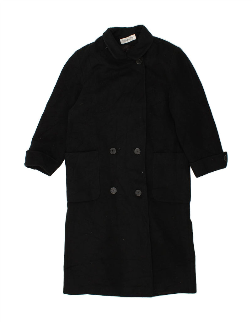 CALVIN KLEIN Womens Overcoat UK 14 Large Black Vintage Calvin Klein and Second-Hand Calvin Klein from Messina Hembry 