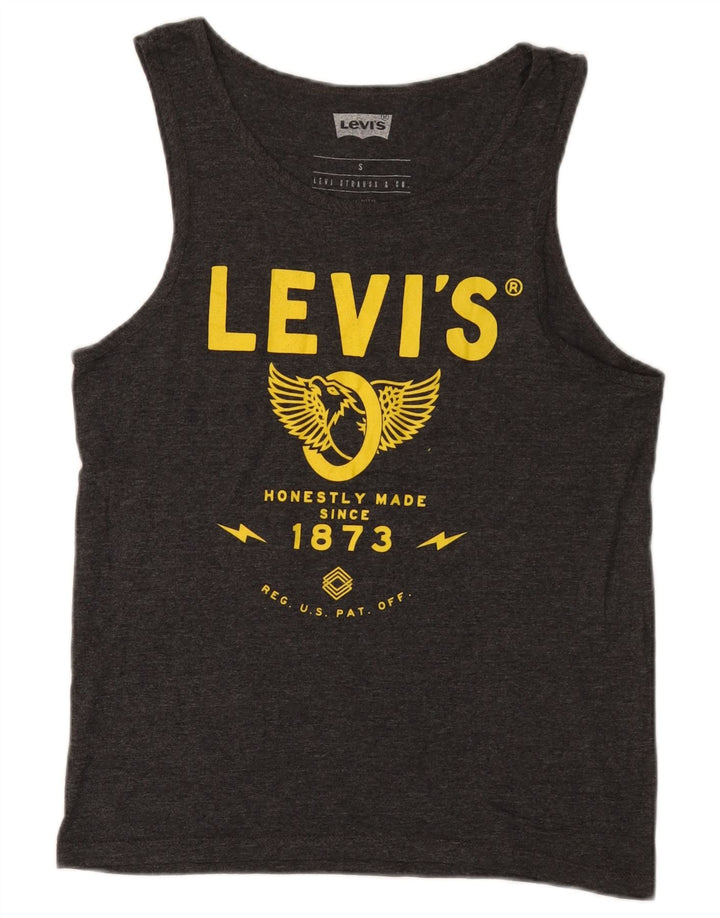 Levi's Mens Graphic Vest Top Small Grey Cotton