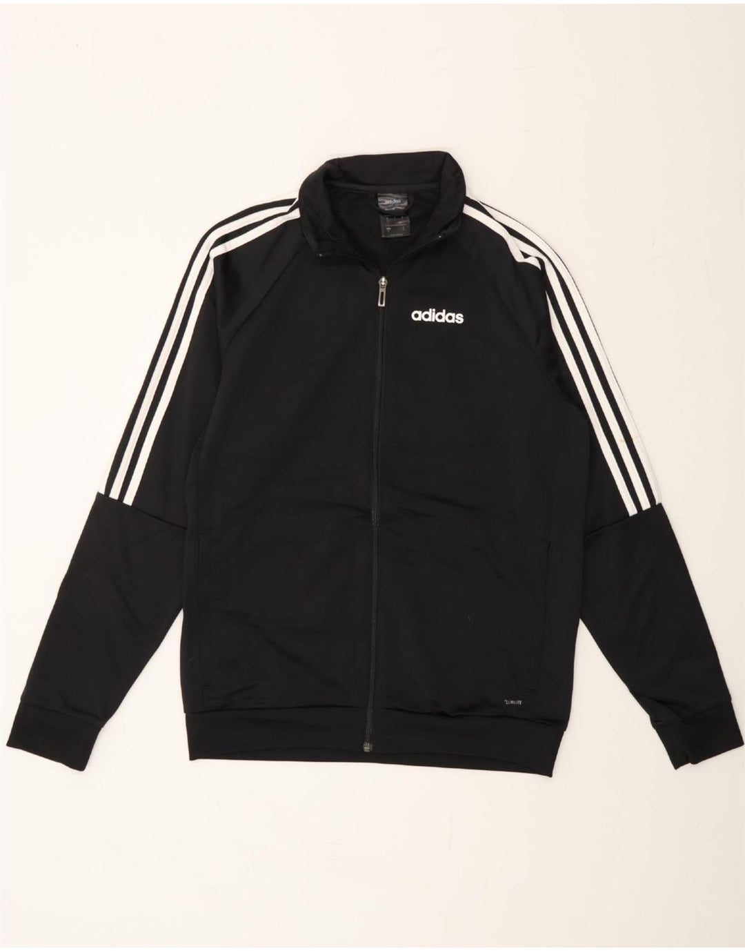 ADIDAS Mens Climalite Tracksuit Top Jacket Small Black Polyester Vintage Adidas and Second-Hand Adidas from Messina Hembry 