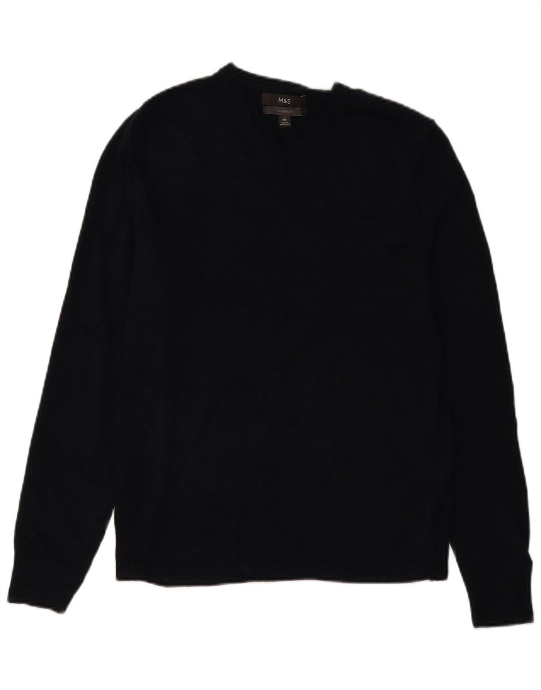 Marks & Spencer Mens V-Neck Jumper Sweater Medium Navy Blue Acrylic