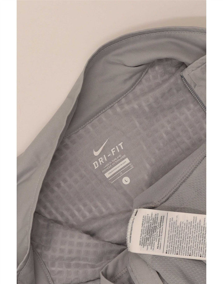Nike Mens Dri Fit Tracksuit Top Jacket Large Grey Polyester