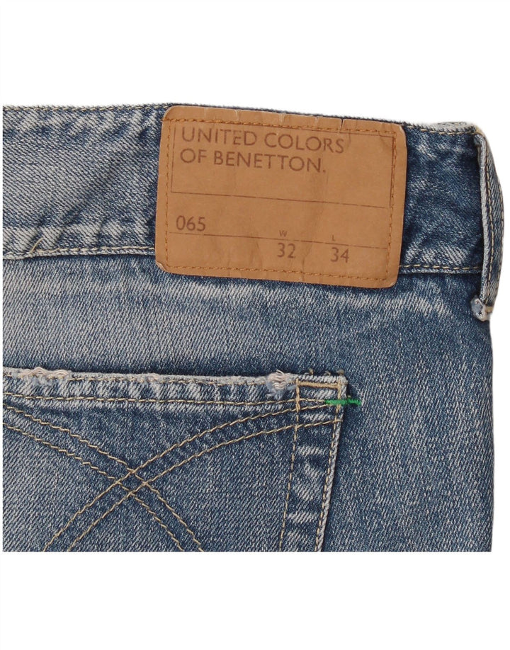 Benetton Womens Denim Skirt W32 Large Blue Cotton