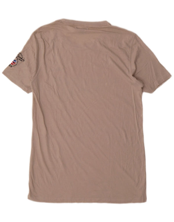 Pierre Cardin Mens Graphic T-Shirt Top XL Beige Cotton