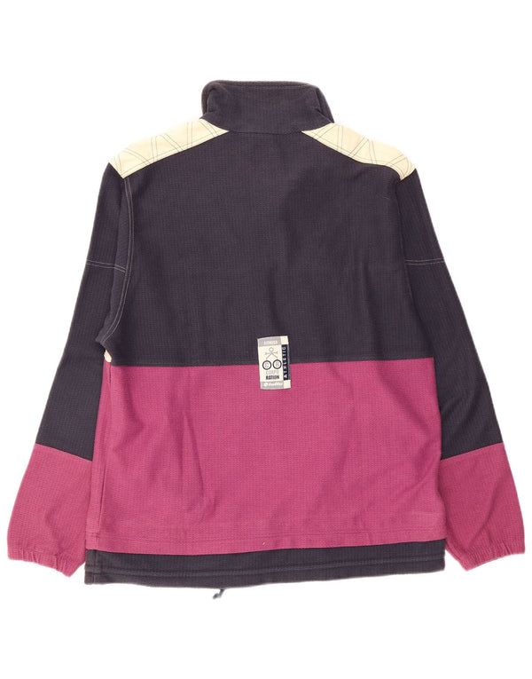 Lotto Mens Graphic Zip Neck Sweatshirt Jumper Medium Navy Blue Colourblock
