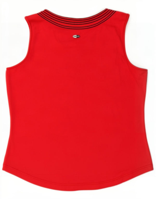 Adidas Womens Vest Top UK 16 Large Red Nylon
