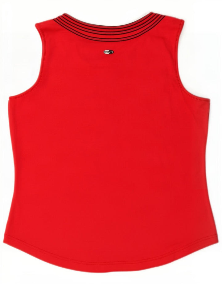 Adidas Womens Vest Top UK 16 Large Red Nylon