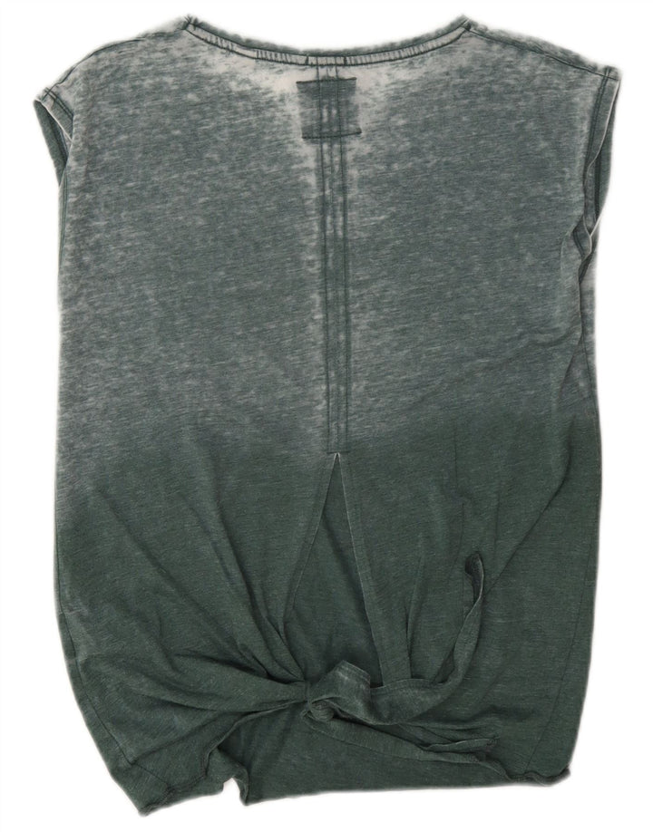 Superdry Womens Oversized Graphic Vest Top UK 8 Small Green Cotton