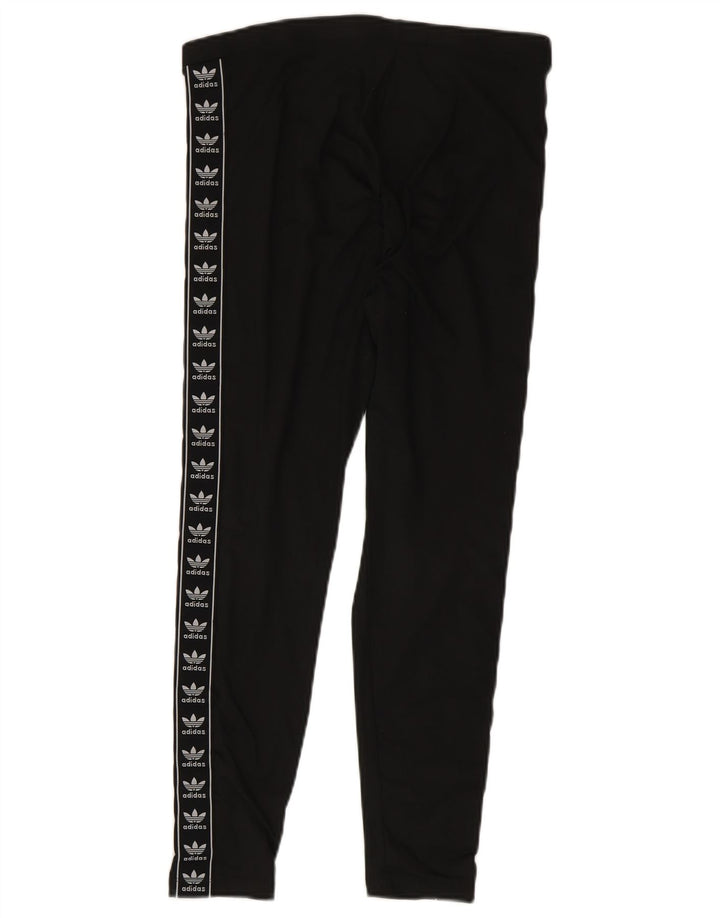 Adidas Womens Graphic Leggings UK 12 Medium Black Polyester