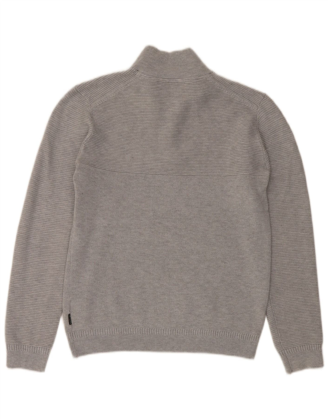 Ted Baker Mens Zip Neck Jumper Sweater Size 3 Medium Grey Polyester