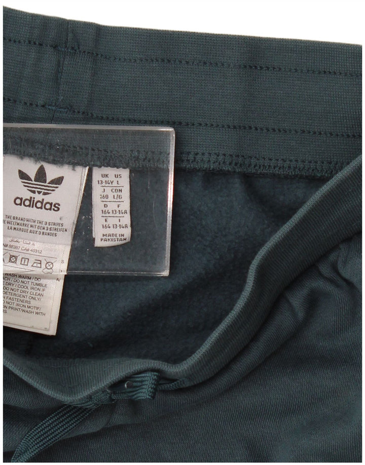 ADIDAS Boys Sport Shorts 13-14 Years Green Polyester