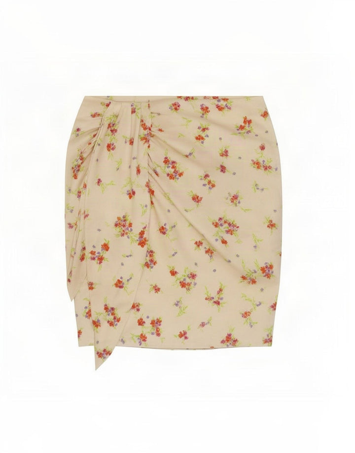 Zara Womens Mini Skirt Medium W28 White Floral Polyester
