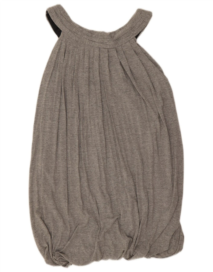 Zara Womens Sleeveless Bubble Dress UK 12 Medium Grey Viscose