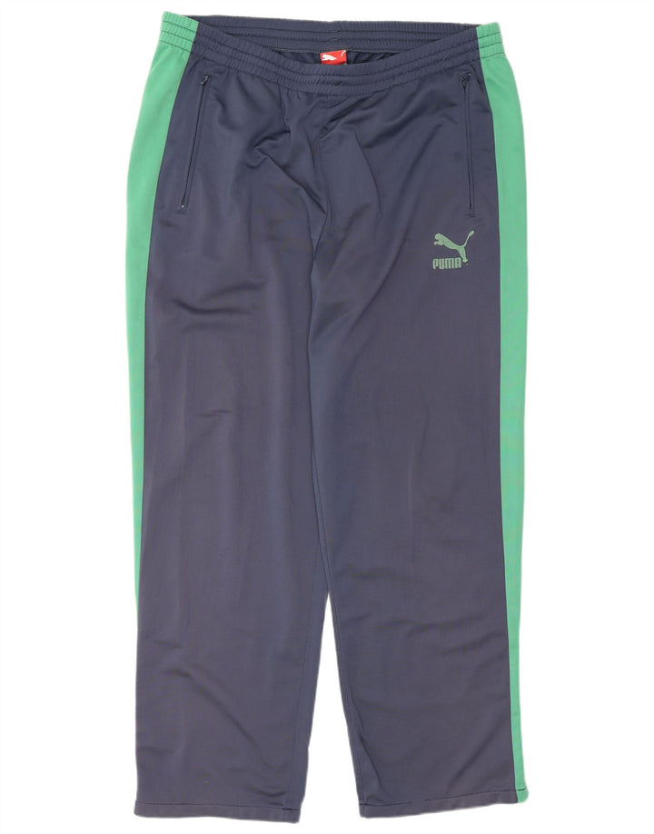 Puma Mens Tracksuit Trousers XL  Navy Blue Colourblock