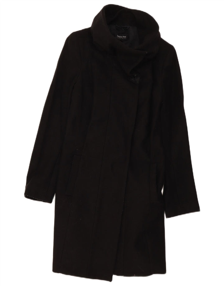 Patrizia Pepe Womens Overcoat IT 42 Medium Black Wool