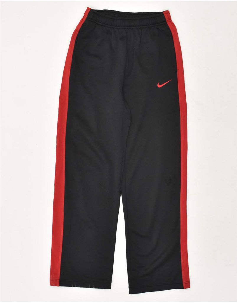 NIKE Boys Therma-Fit Tracksuit Trousers 13-14 Years XL Black Polyester | Vintage Nike | Thrift | Second-Hand Nike | Used Clothing | Messina Hembry 