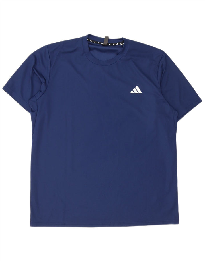 Adidas Mens Aeroready T-Shirt Top XL Navy Blue Polyester