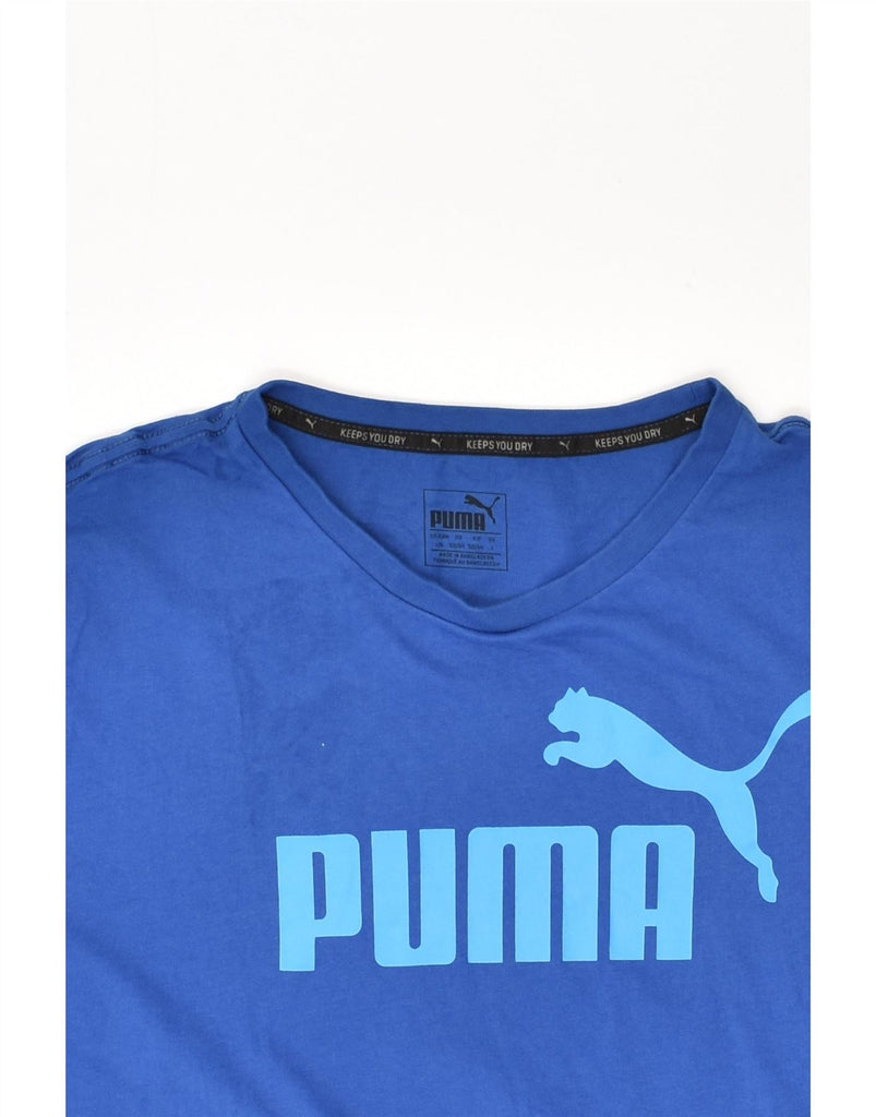 PUMA Mens Graphic T-Shirt Top Large Blue | Vintage Puma | Thrift | Second-Hand Puma | Used Clothing | Messina Hembry 