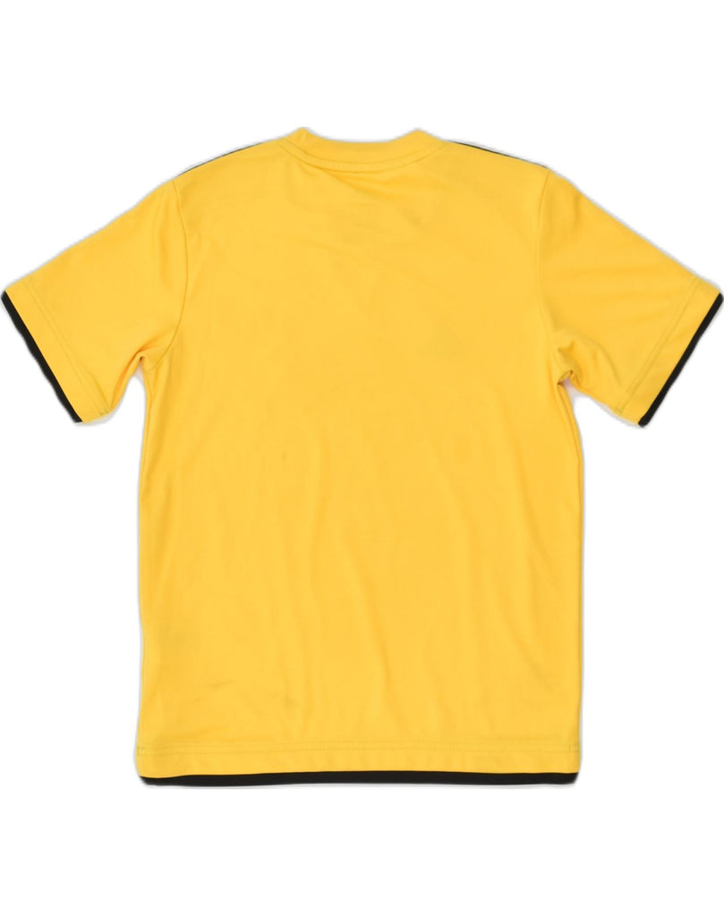 ADIDAS Boys T-Shirt Top 9-10 Years Yellow Polyester | Vintage Adidas | Thrift | Second-Hand Adidas | Used Clothing | Messina Hembry 