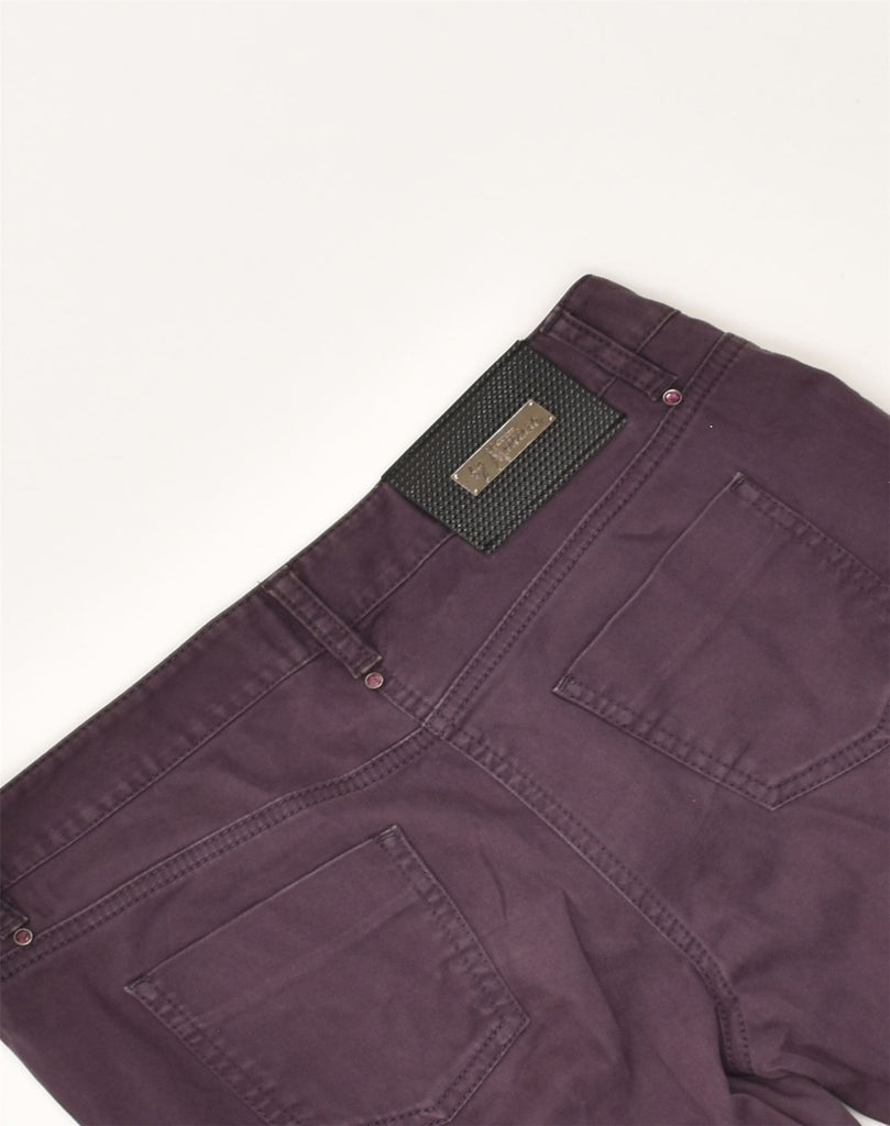 GUESS Womens Straight Casual Trousers IT 42 Medium W30 L30 Purple Cotton | Vintage Guess | Thrift | Second-Hand Guess | Used Clothing | Messina Hembry 