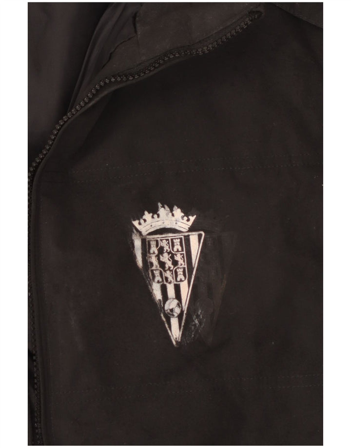 Kappa Mens Graphic Hooded Windbreaker Coat UK 38 Medium Black Polyester