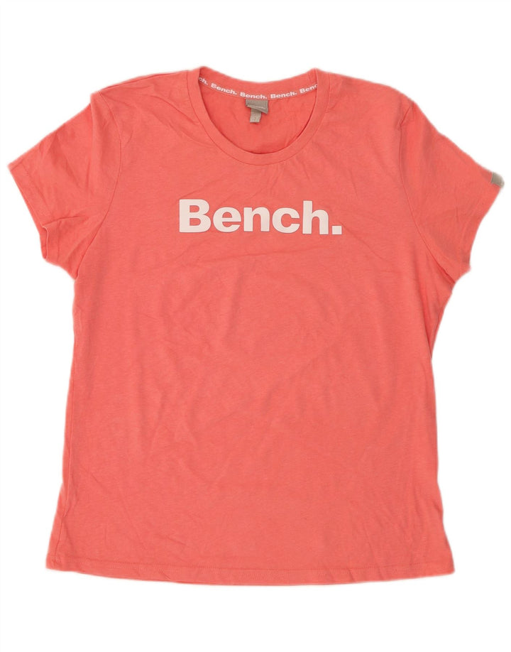 BENCH Womens Graphic T-Shirt Top UK 16 Large Pink