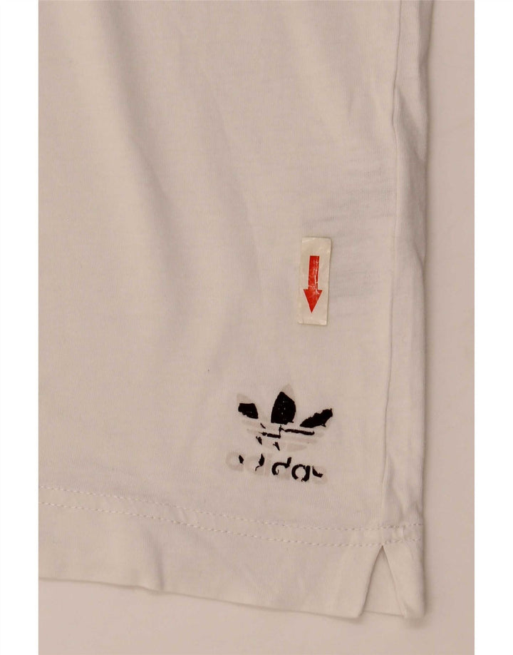 Adidas Mens T-Shirt Top Medium White Cotton
