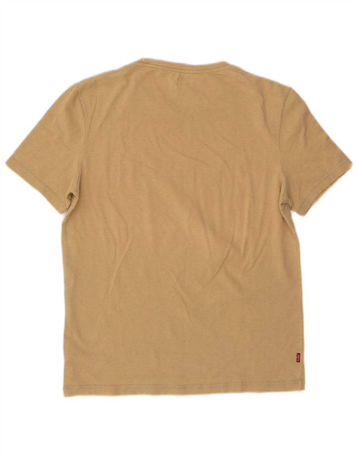 Levi's Womens T-Shirt Top UK 14 Large Beige Cotton