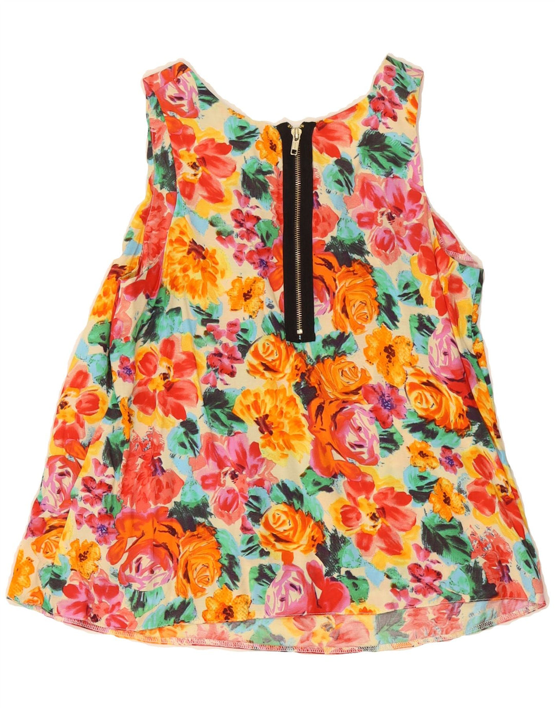 NEW LOOK Womens Sleeveless Blouse Top UK 10 Small  Multicoloured Floral Vintage NEW LOOK and Second-Hand NEW LOOK from Messina Hembry 