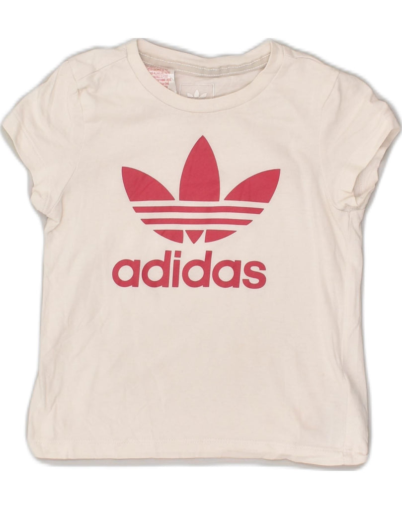 ADIDAS Girls Graphic T-Shirt Top 6-7 Years Pink Cotton | Vintage Adidas | Thrift | Second-Hand Adidas | Used Clothing | Messina Hembry 