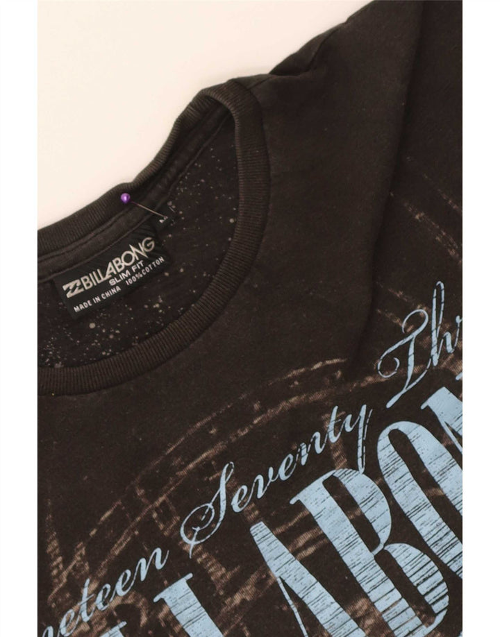 Billabong Mens Slim Fit Graphic T-Shirt Top Medium Brown Cotton