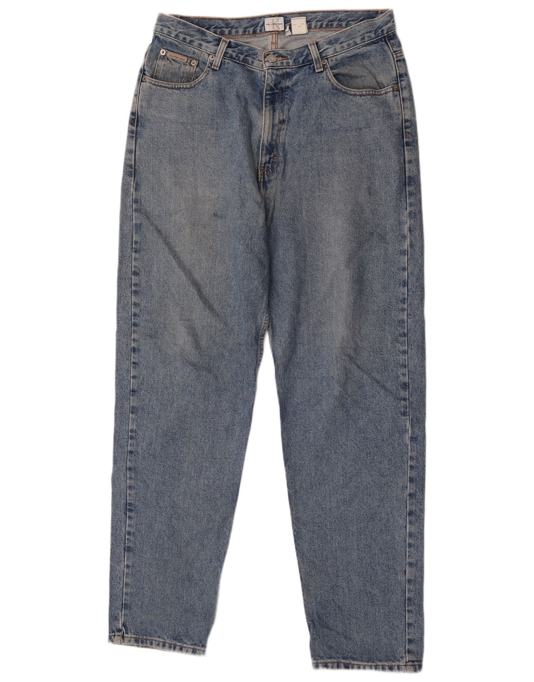 Calvin Klein Mens Tapered Jeans W34 L32 Blue Cotton