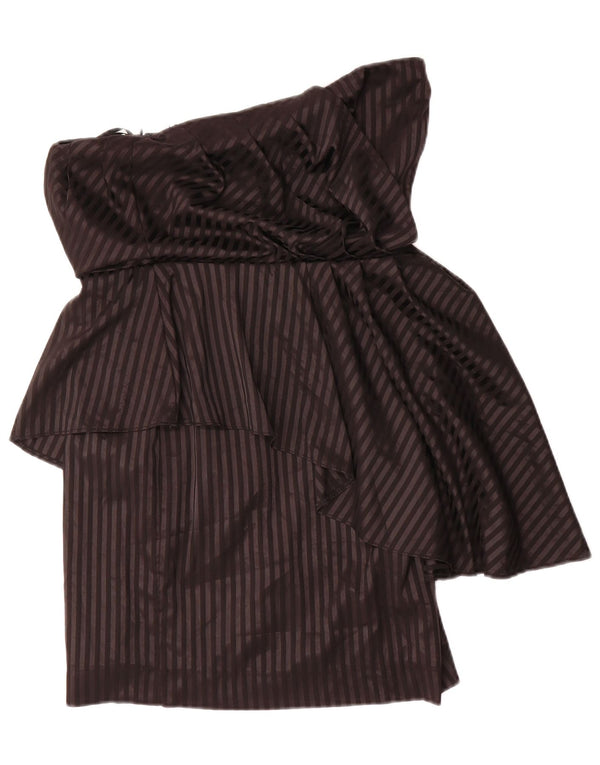 Gestuz Womens Peplum Strapless Dress EU 40 Medium Black Striped Polyester